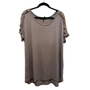 🍒 2/$20 🍒 Light Brown A-line Plus Size Dress with Button Accents sx 2X